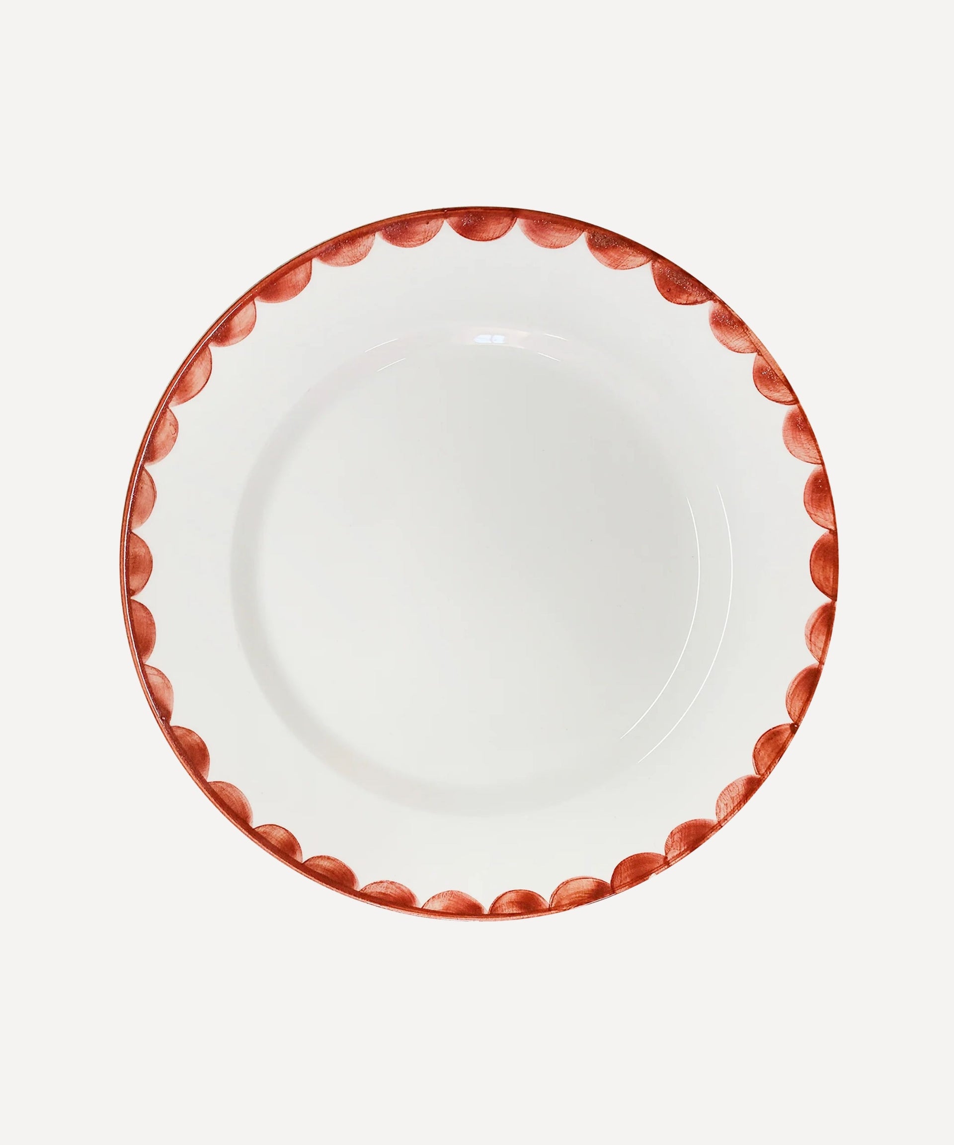 Cascos Dinner Plate Hand Painted Ceramic Rust Red