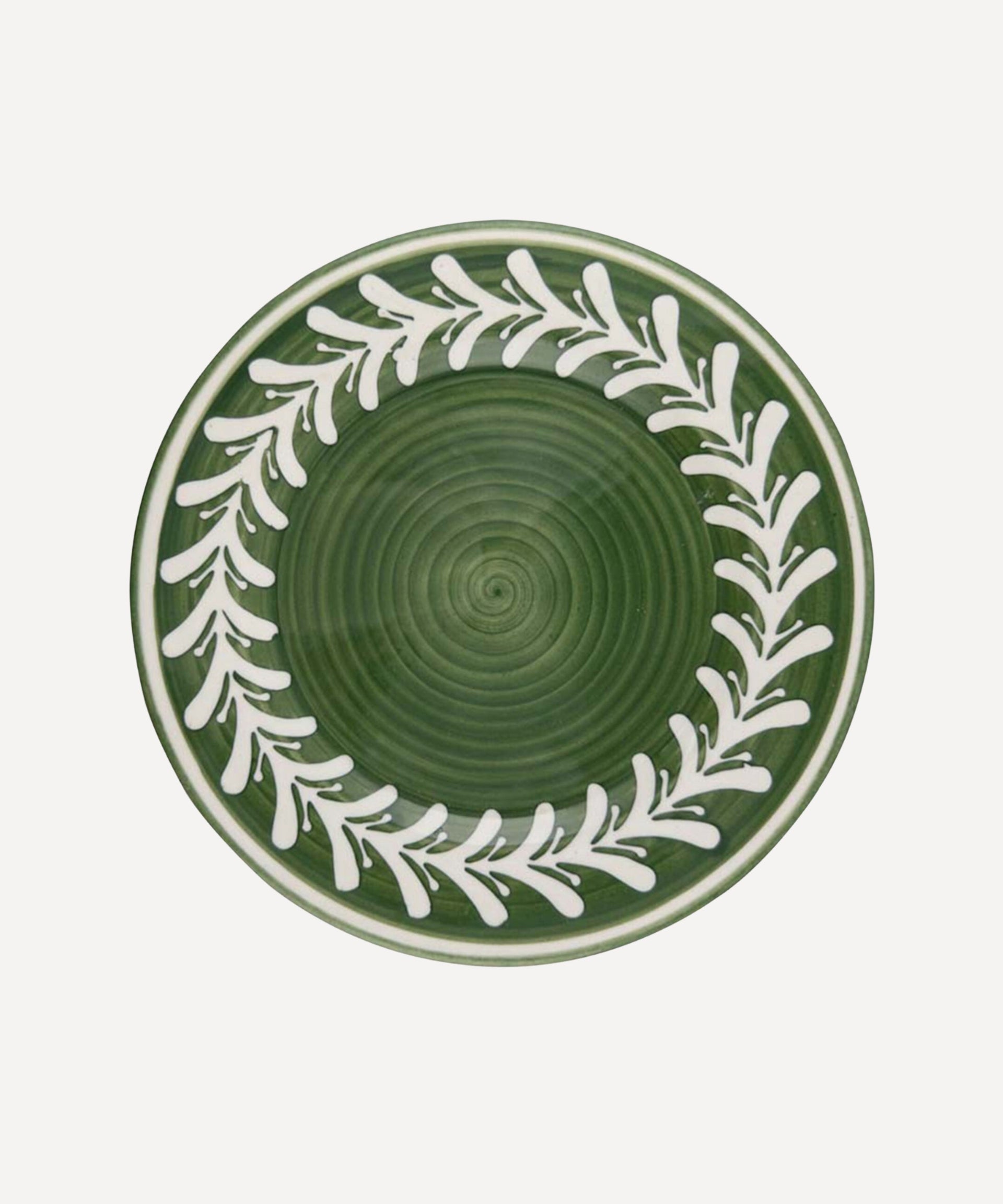 Dark Helecho Dinner Plate Hand Painted Ceramic Fern