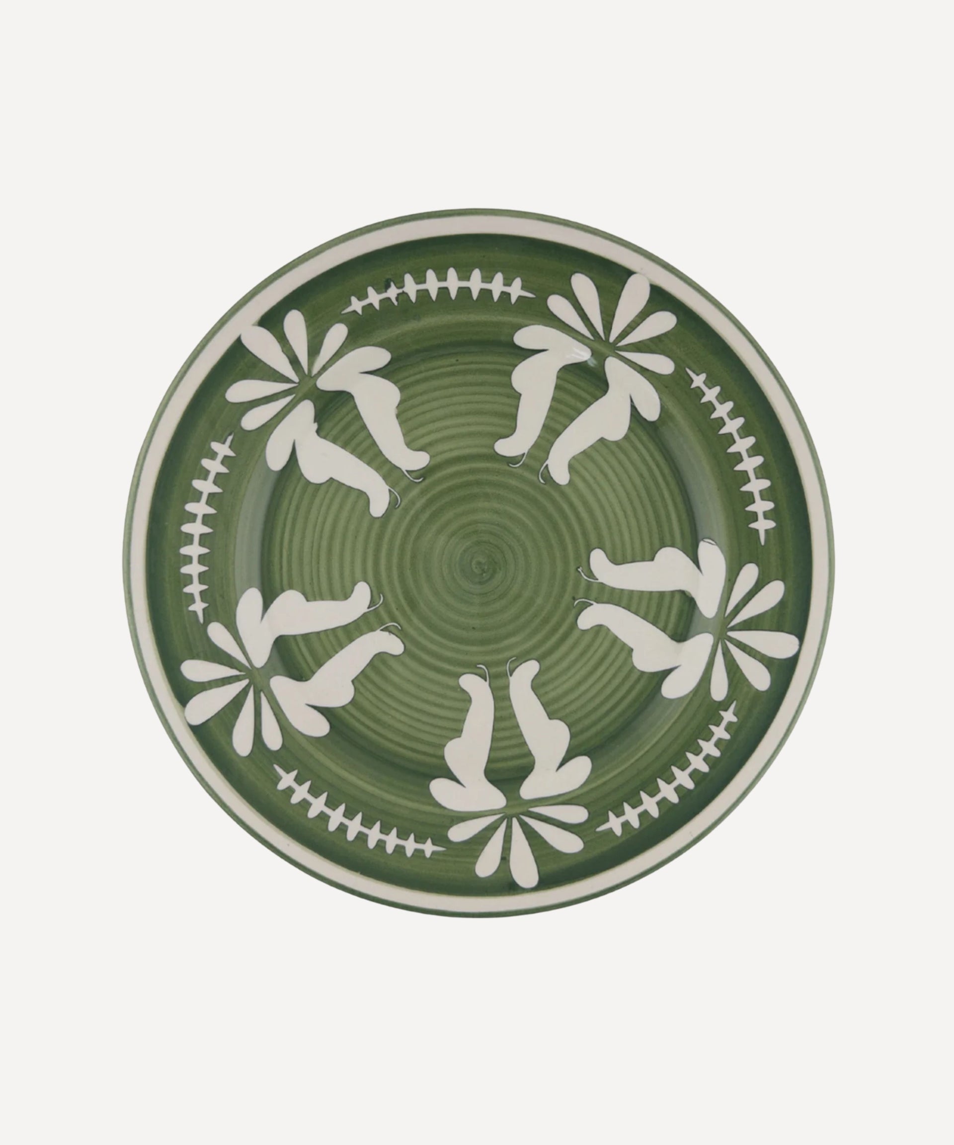 Flor Dinner Plate Hand Painted Ceramic Fern