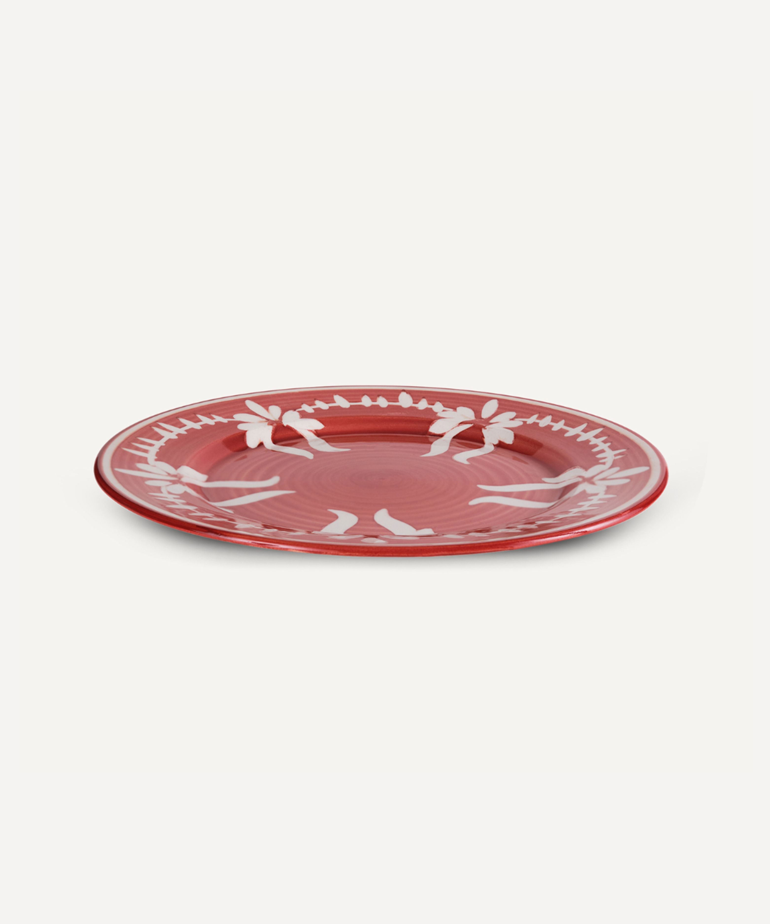 Flor Dinner Plate, Rust Red