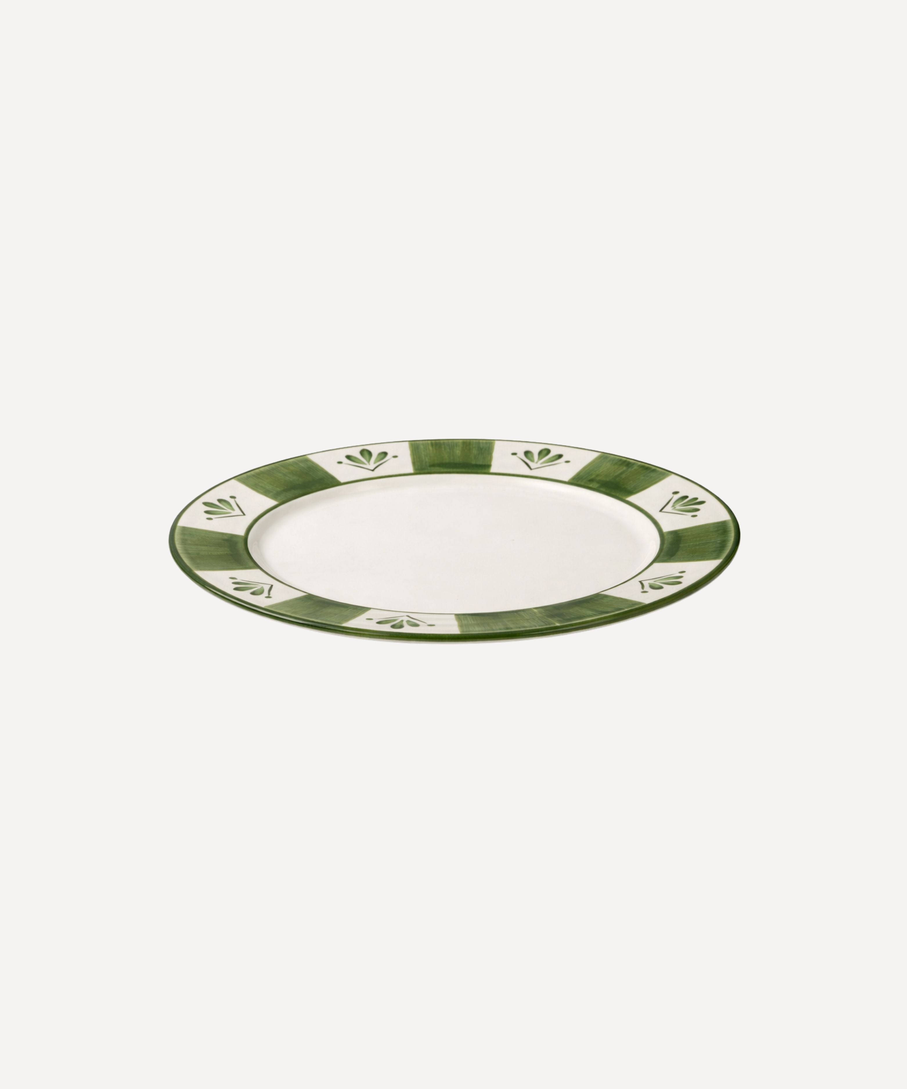 Flor de Lis Dinner Plate, Fern Green