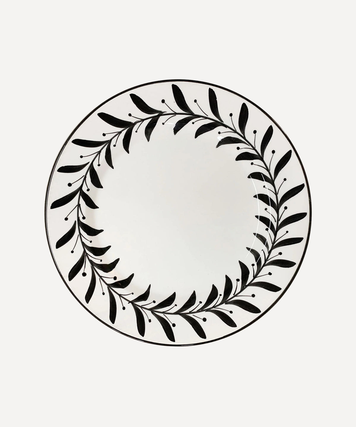 Helecho Dinner Plate | Hand-Painted Ceramic, Jet Black