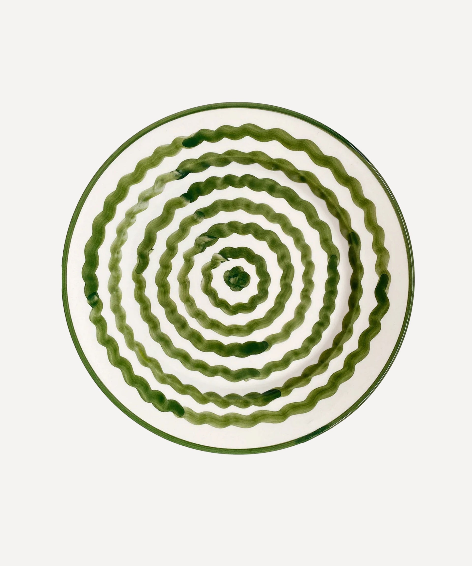 Ondas Dinner Plate Hand Painted Ceramic Fern