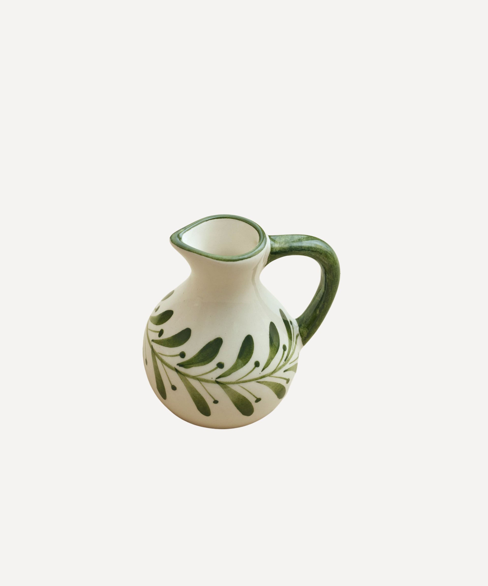 Helecho Creamer Hand Painted Fern Wreath Ceramic Fern