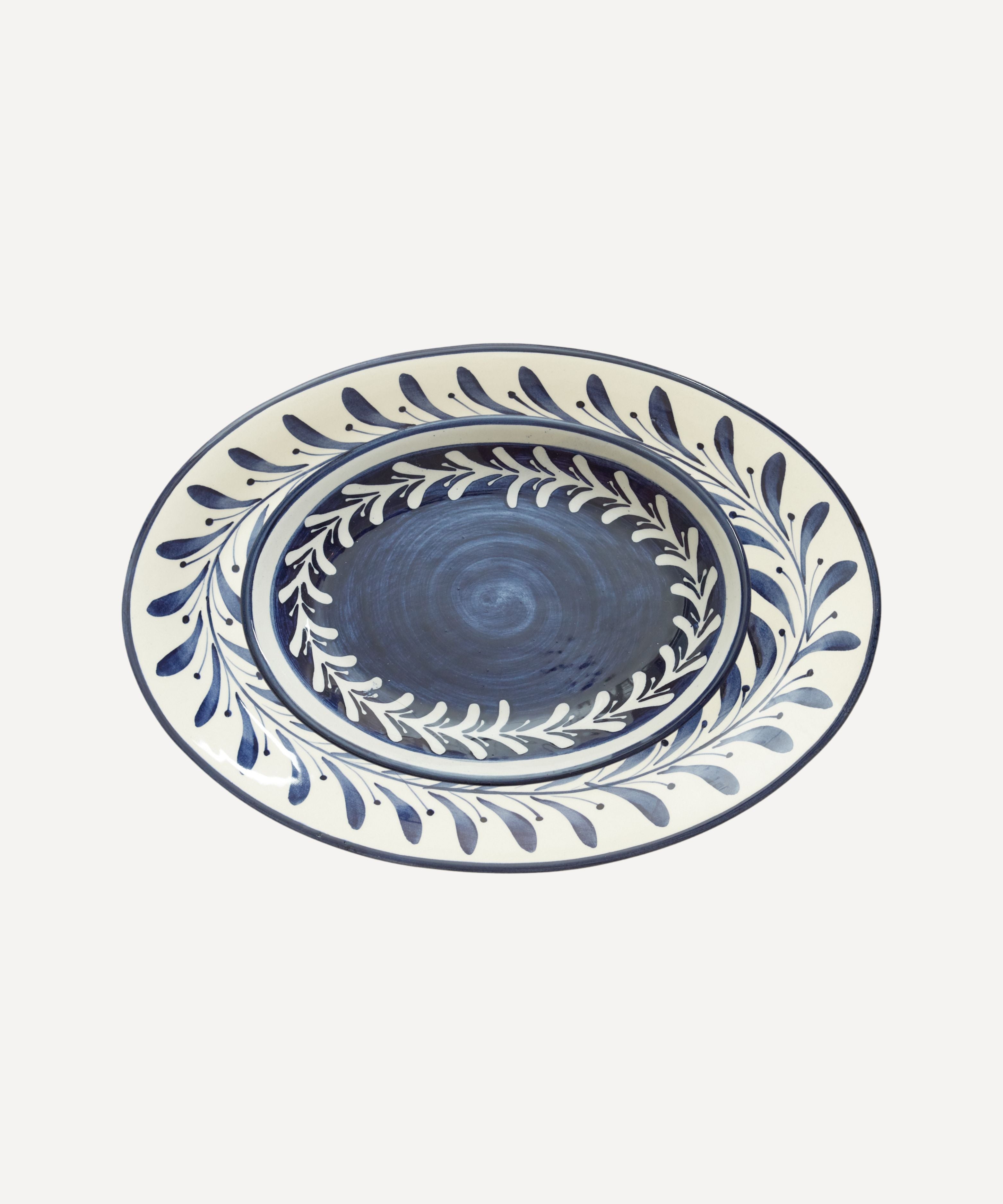 Helecho Serving Platter (set of two) - Deep Blue