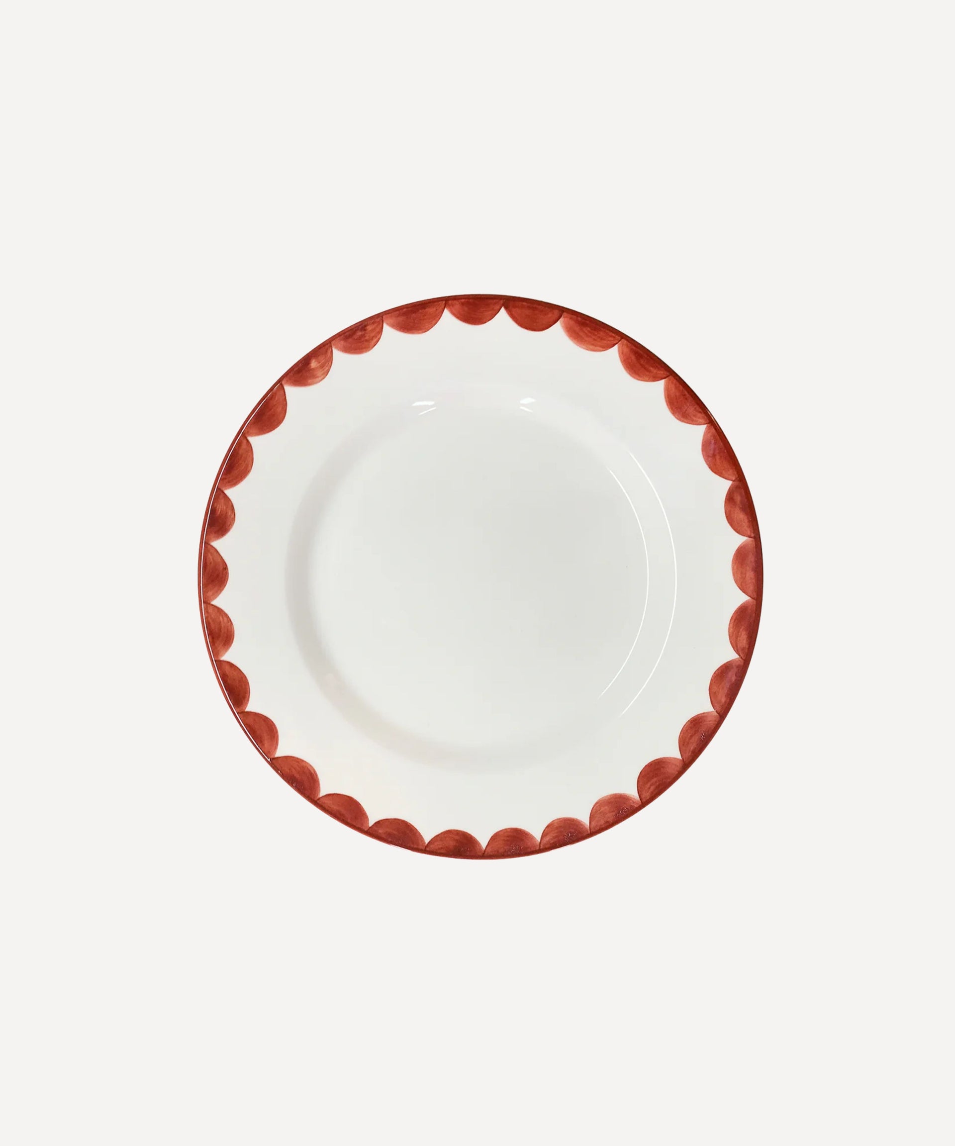 Cascos Side Plate Hand Painted Ceramic Rust Red