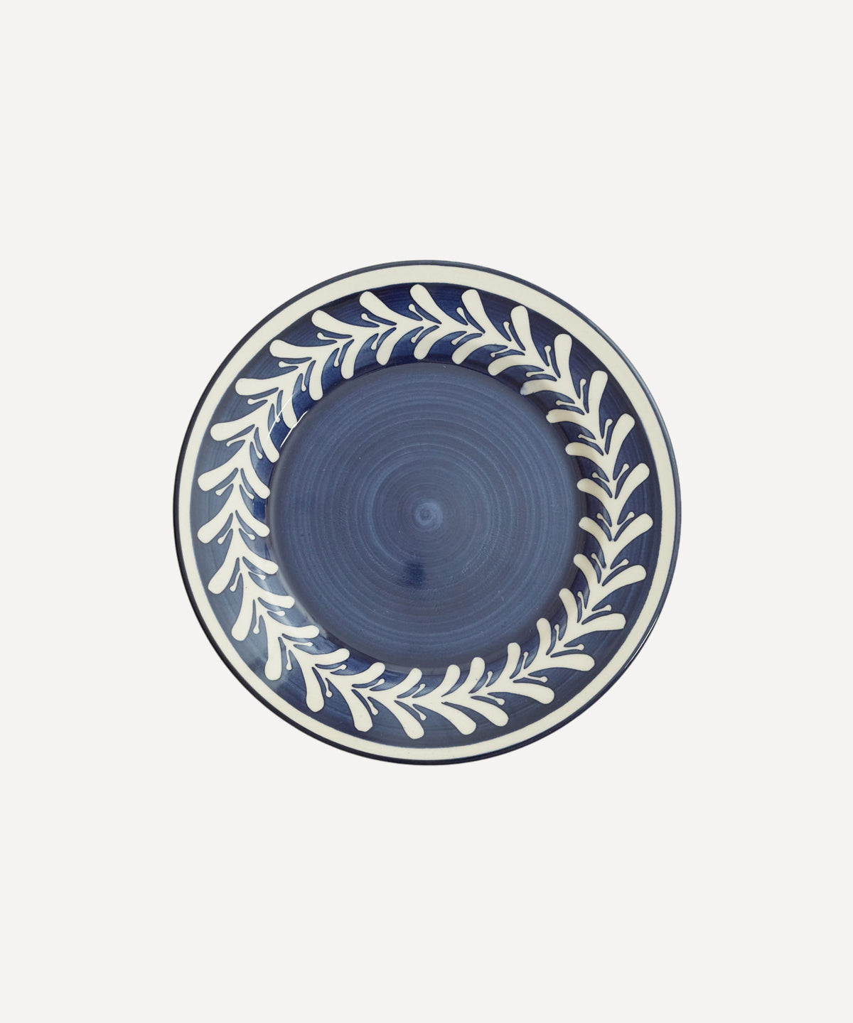 Dark Helecho Side Plate Hand Painted Ceramic Deep