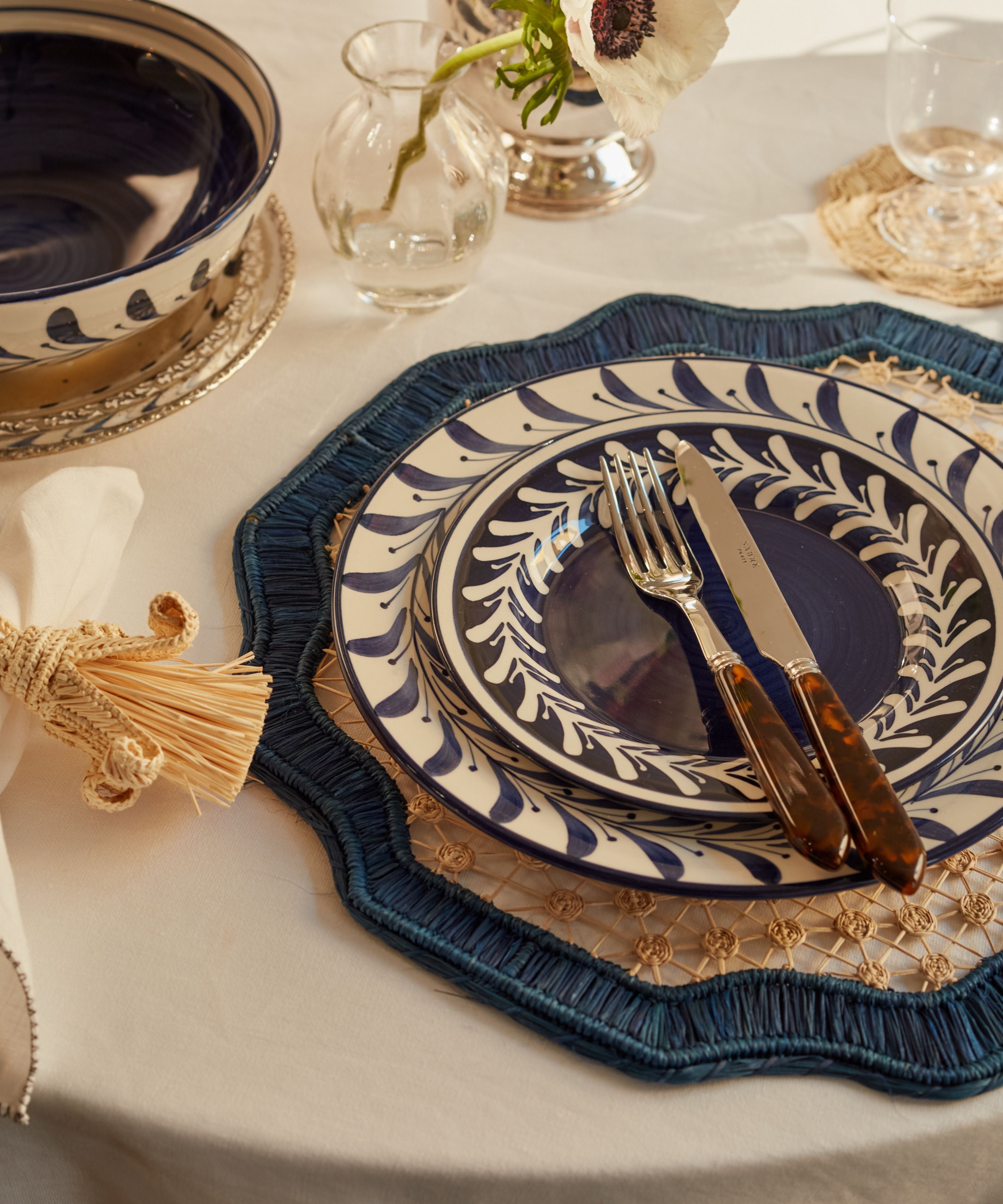 Dark Helecho Side Plate, Deep Blue