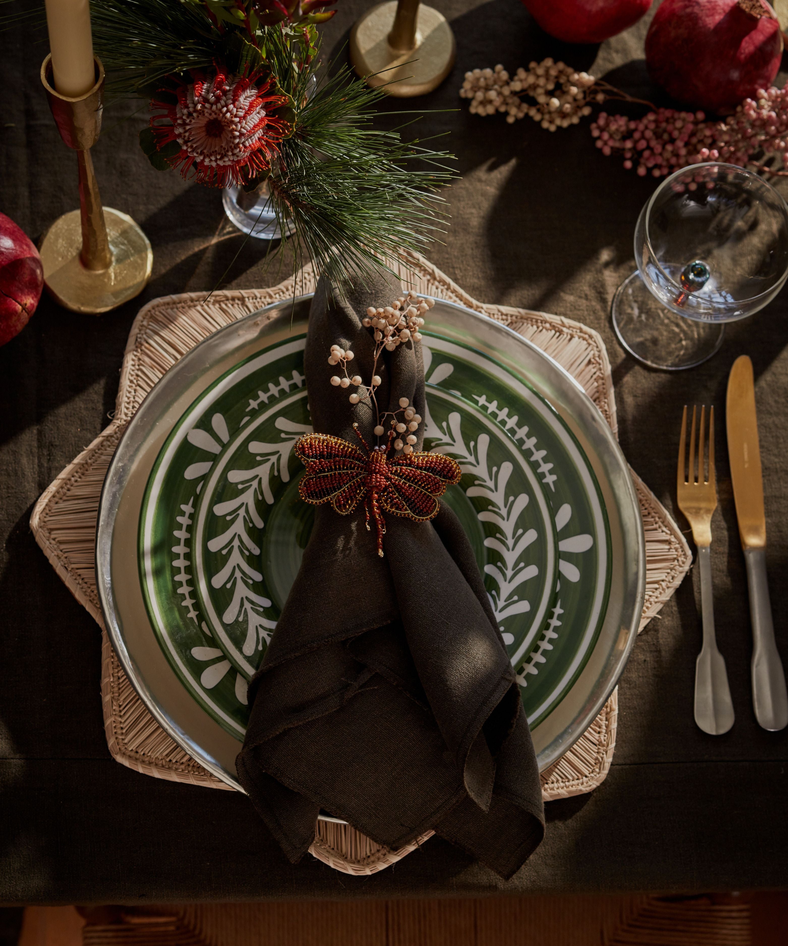 Dark Helecho Side Plate, Fern Green