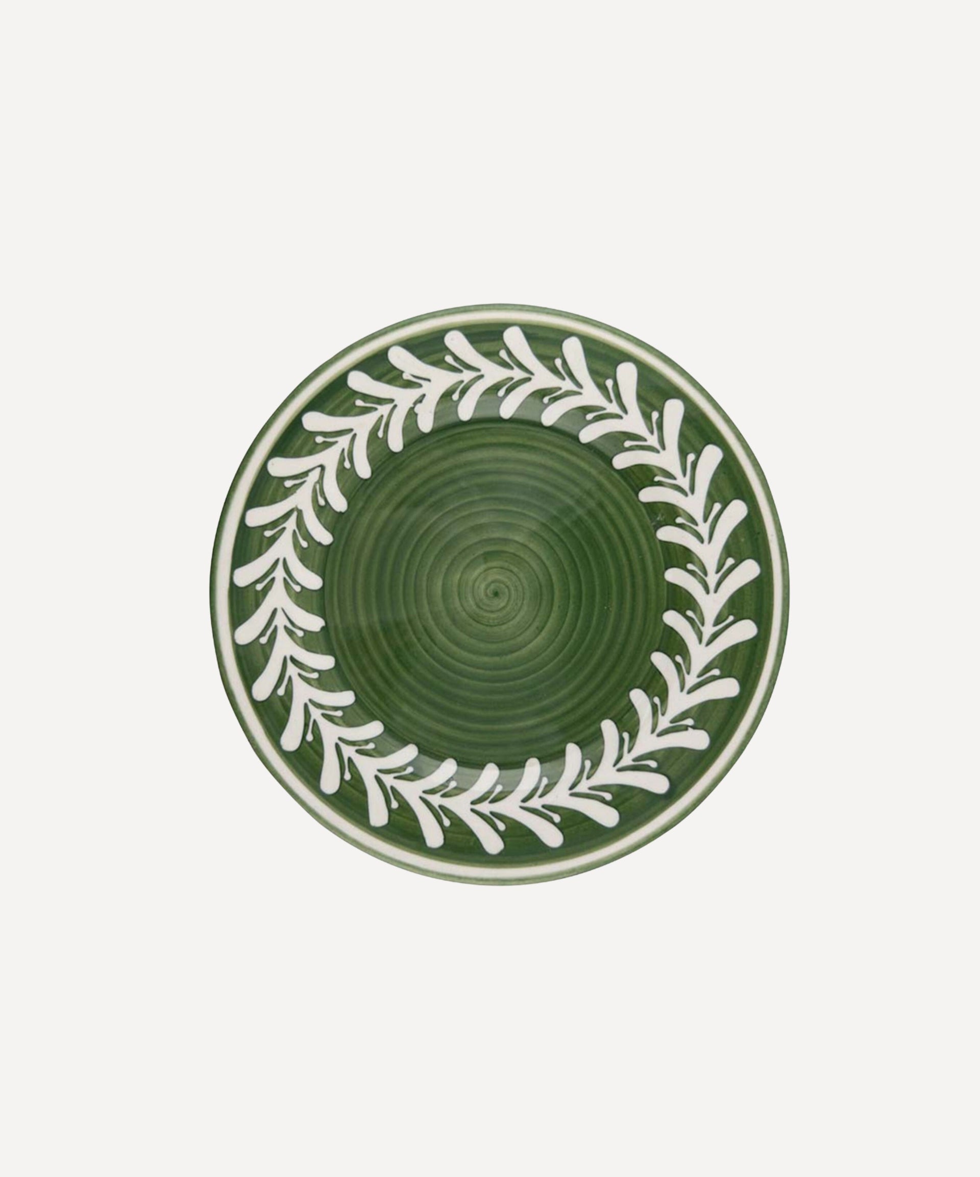 Dark Helecho Side Plate Hand Painted Ceramic Fern