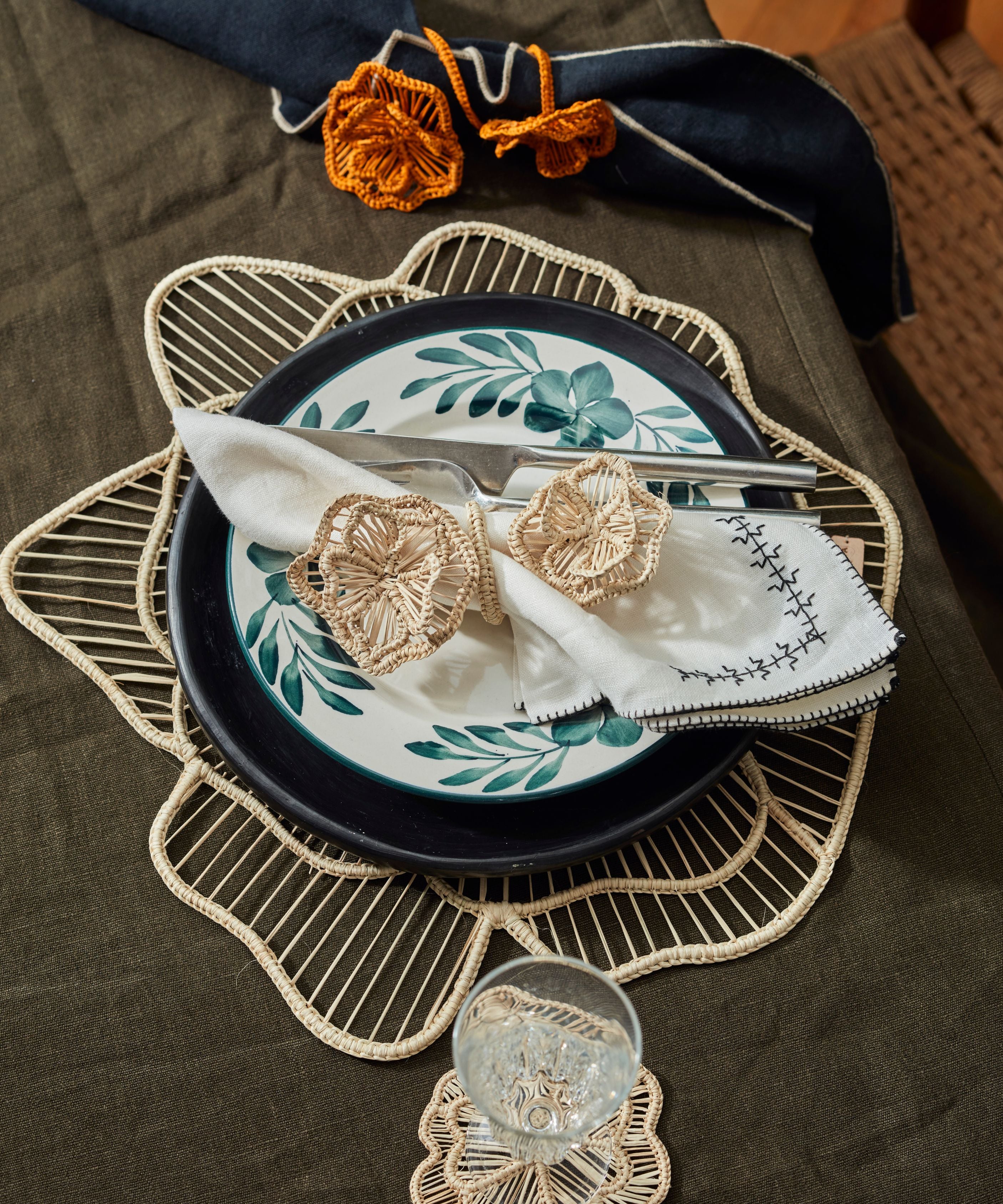 Flor Side Plate | Floral Ceramic, Teal