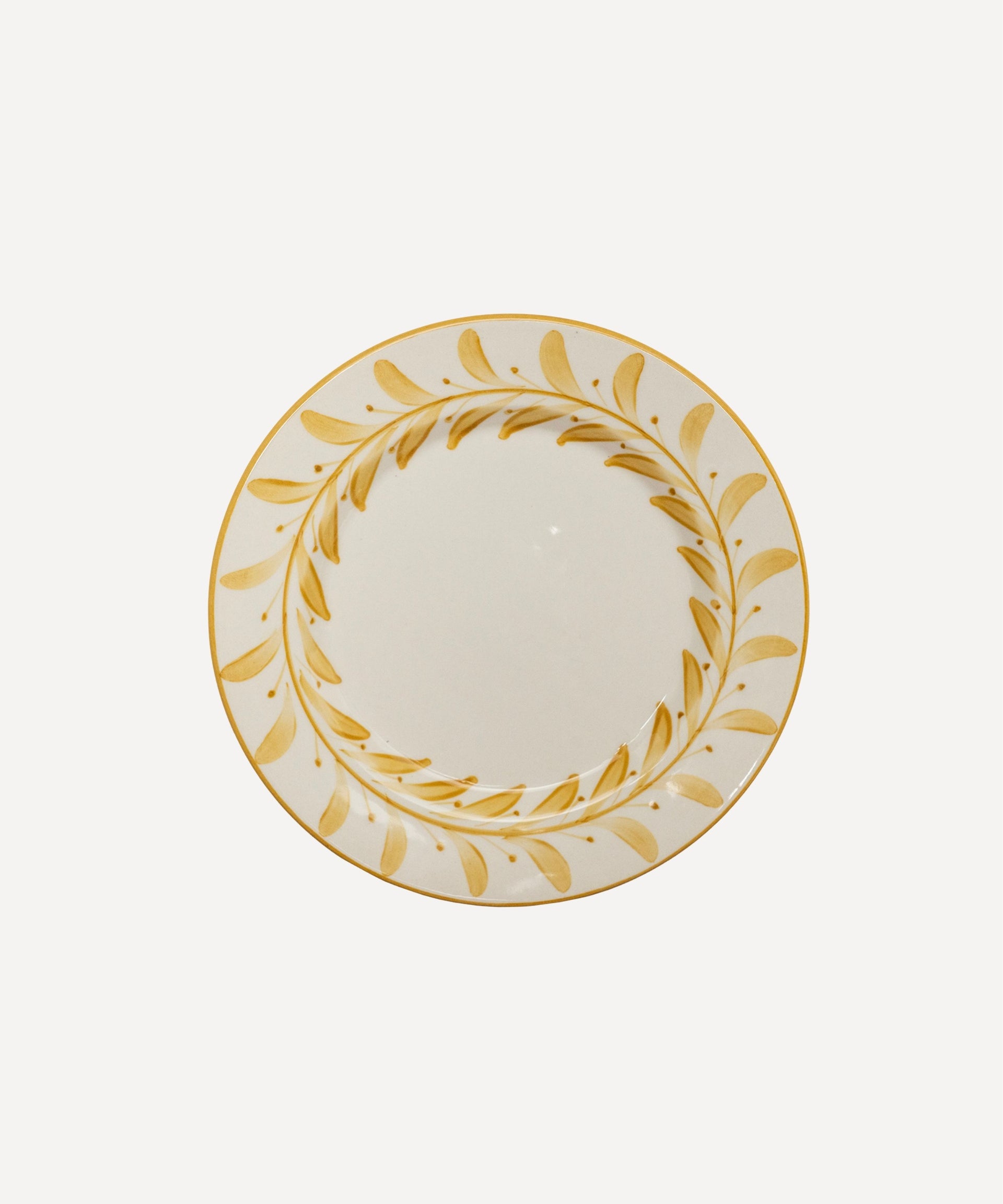 Helecho Side Plate Hand Painted Ceramic Golden