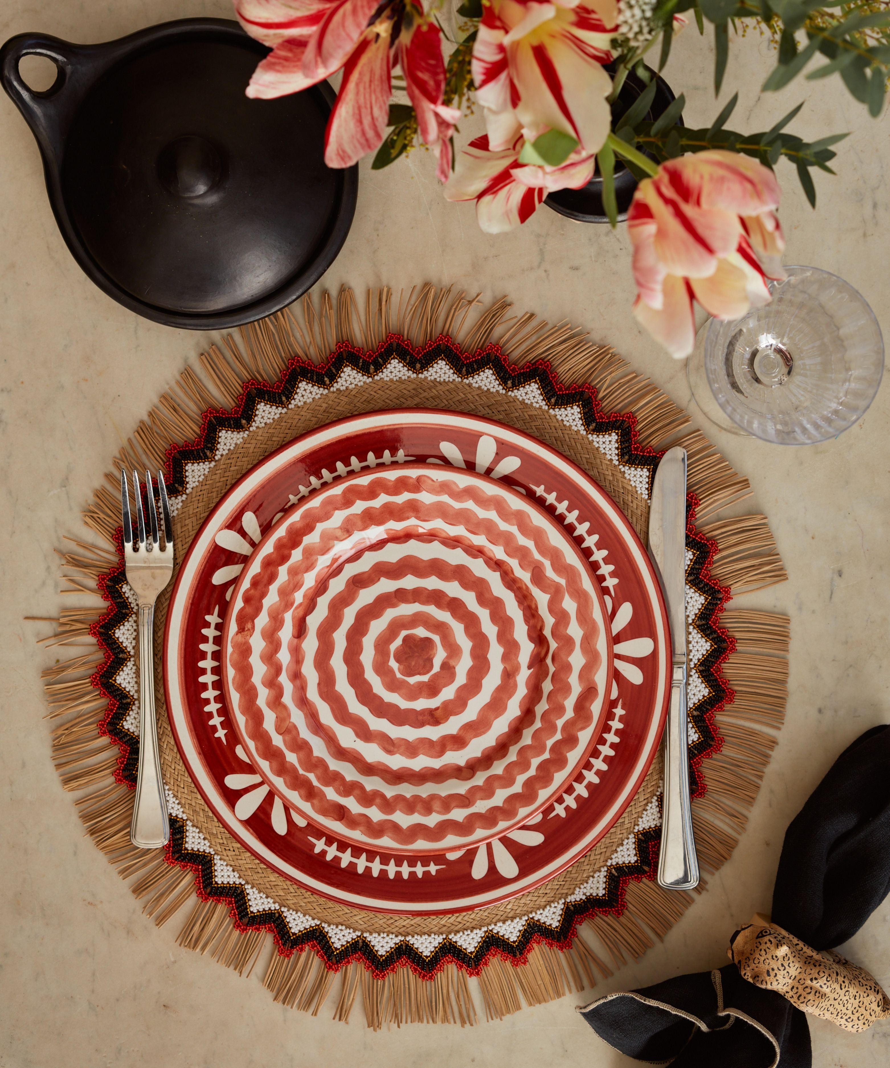 Ondas Side Plate, Rust Red