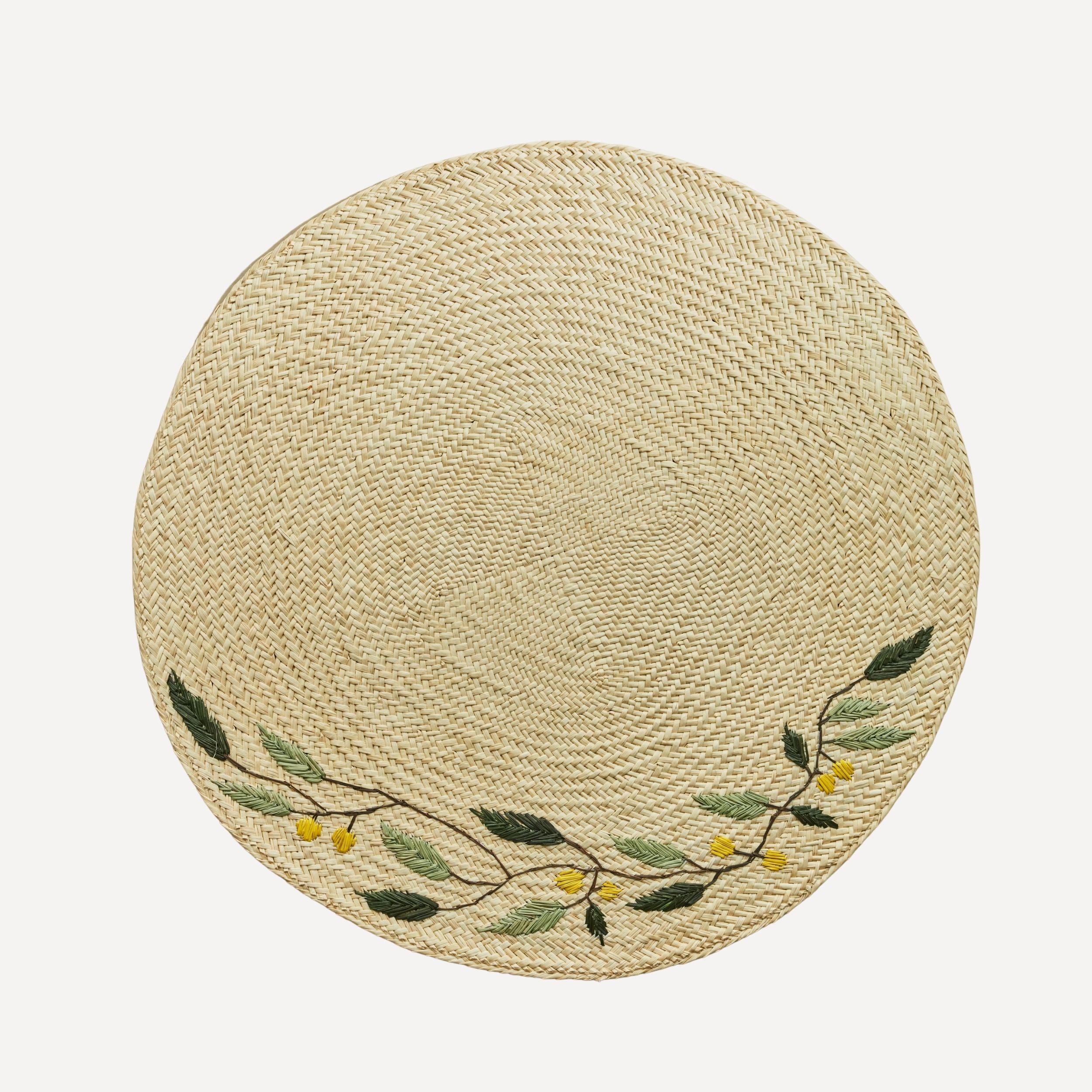 Embroidered Leaf Placemat