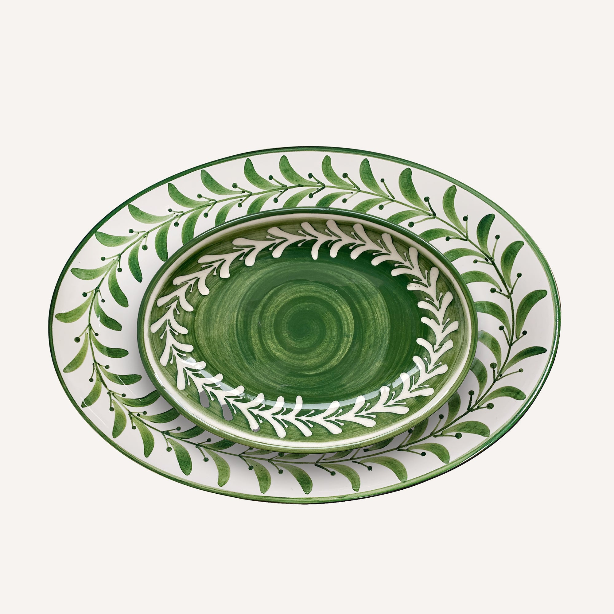 Helecho Serving Trays (set of two) Fern Green
