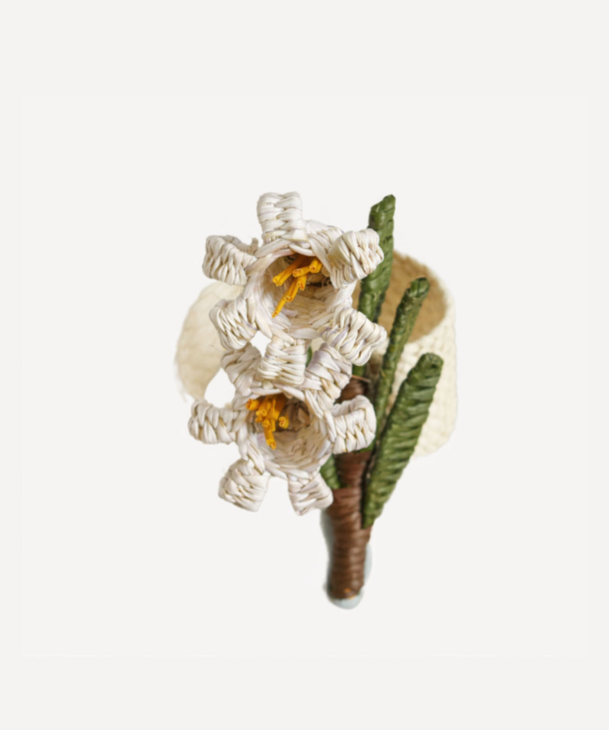 Wild Flower Napkin Ring Handwoven Panama Hat Straw Lily Valley