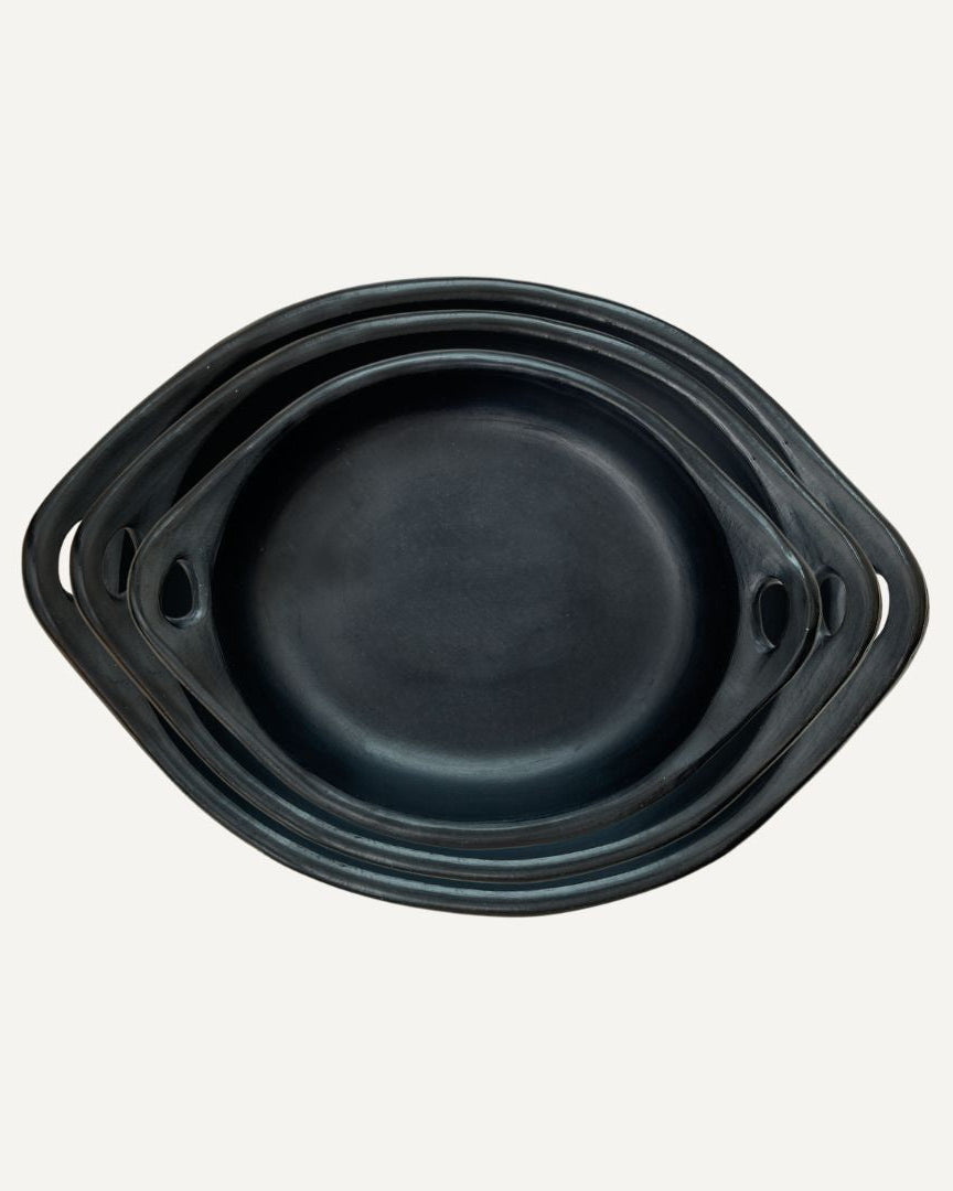Chamba Clay Roasting Dish Set 3 Colombian Pottery