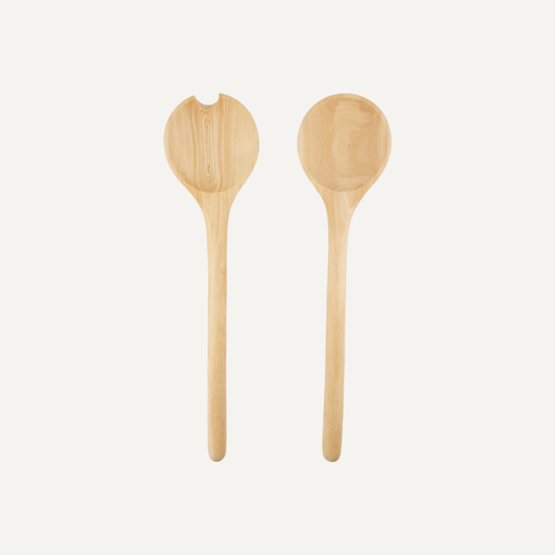 Lara Salad Servers Hand Carved Wood Dark Wood