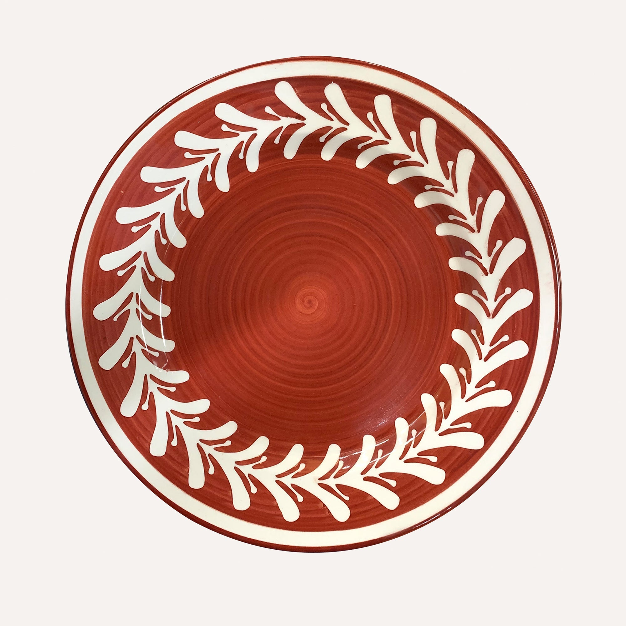 Dinner Plate -  Dark Helecho - Rust Red