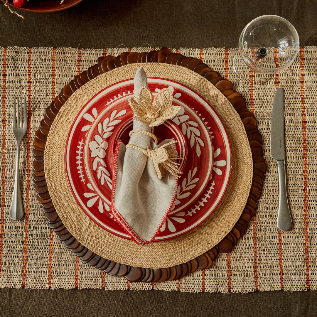 Dinner Plate -  Flor - Rust Red