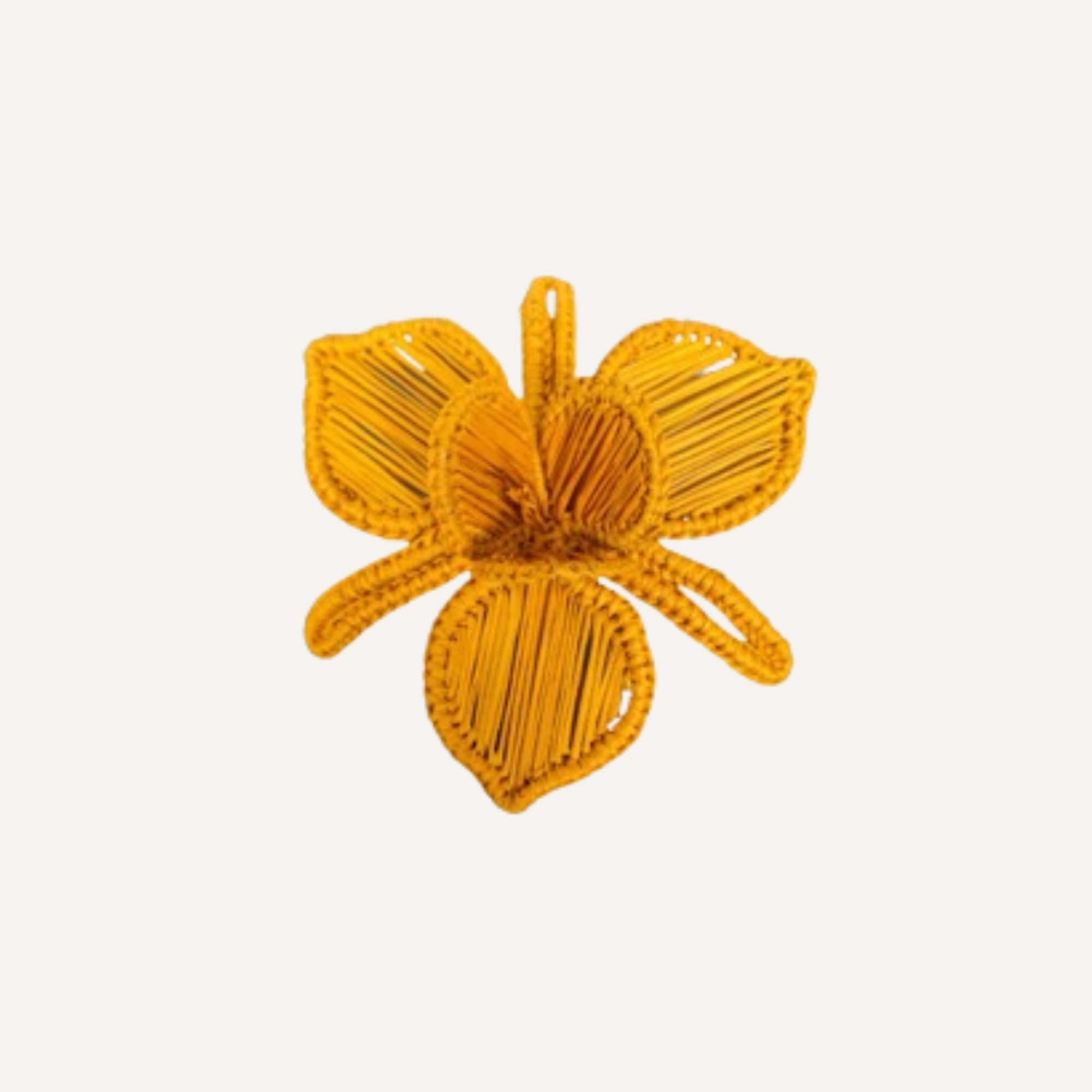 Orquidea Napkin Ring, Mustard (set of 4)