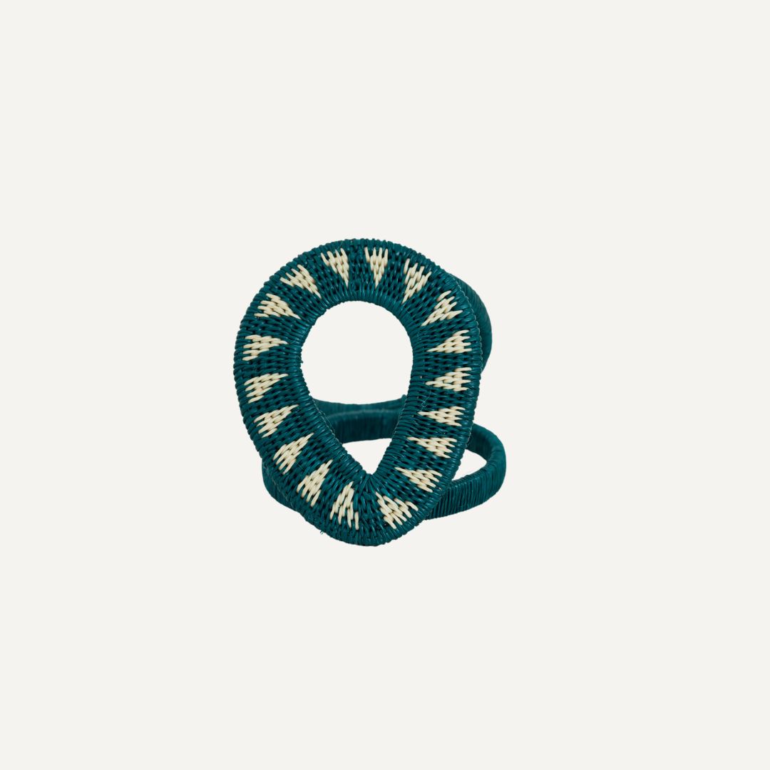 Gota Werregue Napkin Ring - Teal (Set of 2)
