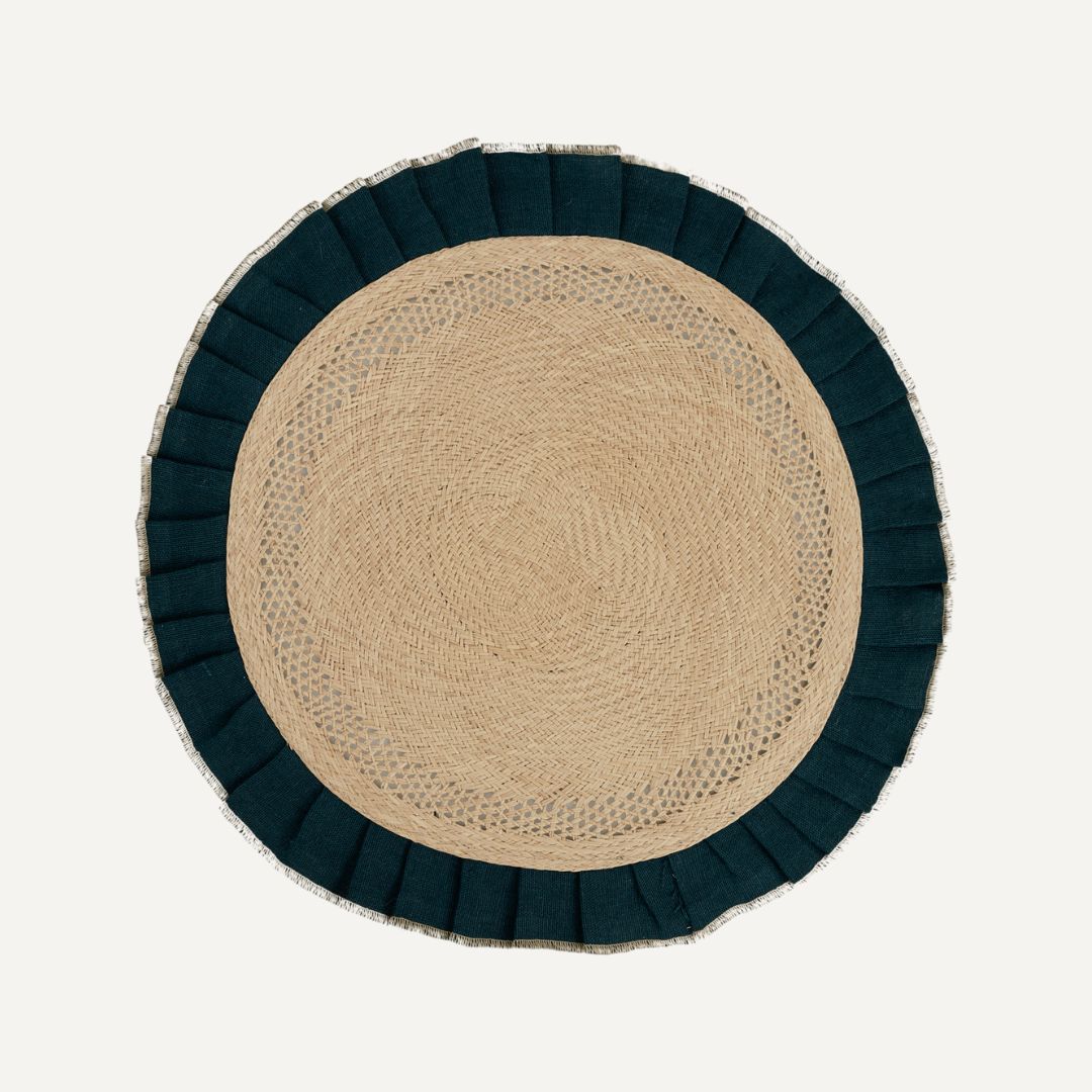 Arandela Iraca and Linen Placemats - Teal