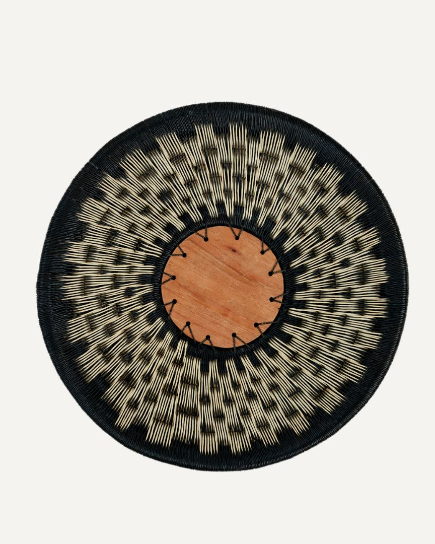 Sun Bowl Handwoven Werregue Palm & White