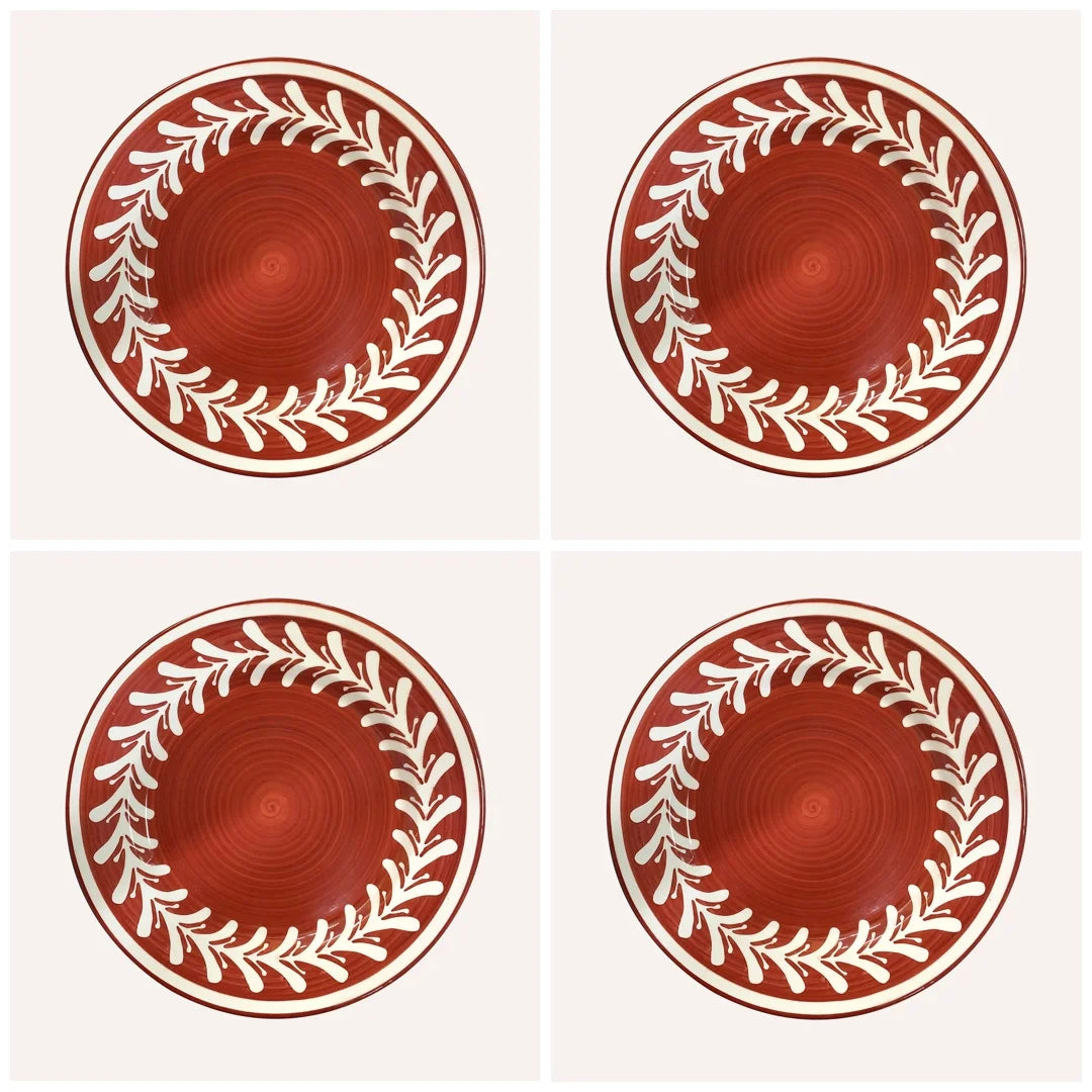 Dark Helecho - Dinner Plate - Rust Red (set of 4)