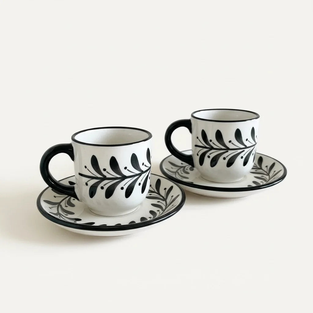 Helecho Coffee Cup, Jet Black (Set of Two)
